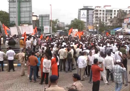 MNS Workers holds protest over Language Row