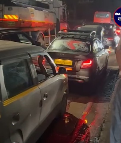 Mumbra-Kharegaon aur Thane-Ghodbunder Road Pe Bada Traffic Jam