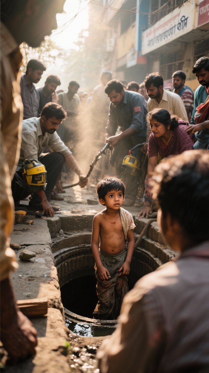 Thane Me 2 Saal Ka Bachcha 20 Feet Neeche Khule Sewer Chamber Mein Girkar Zakhmi