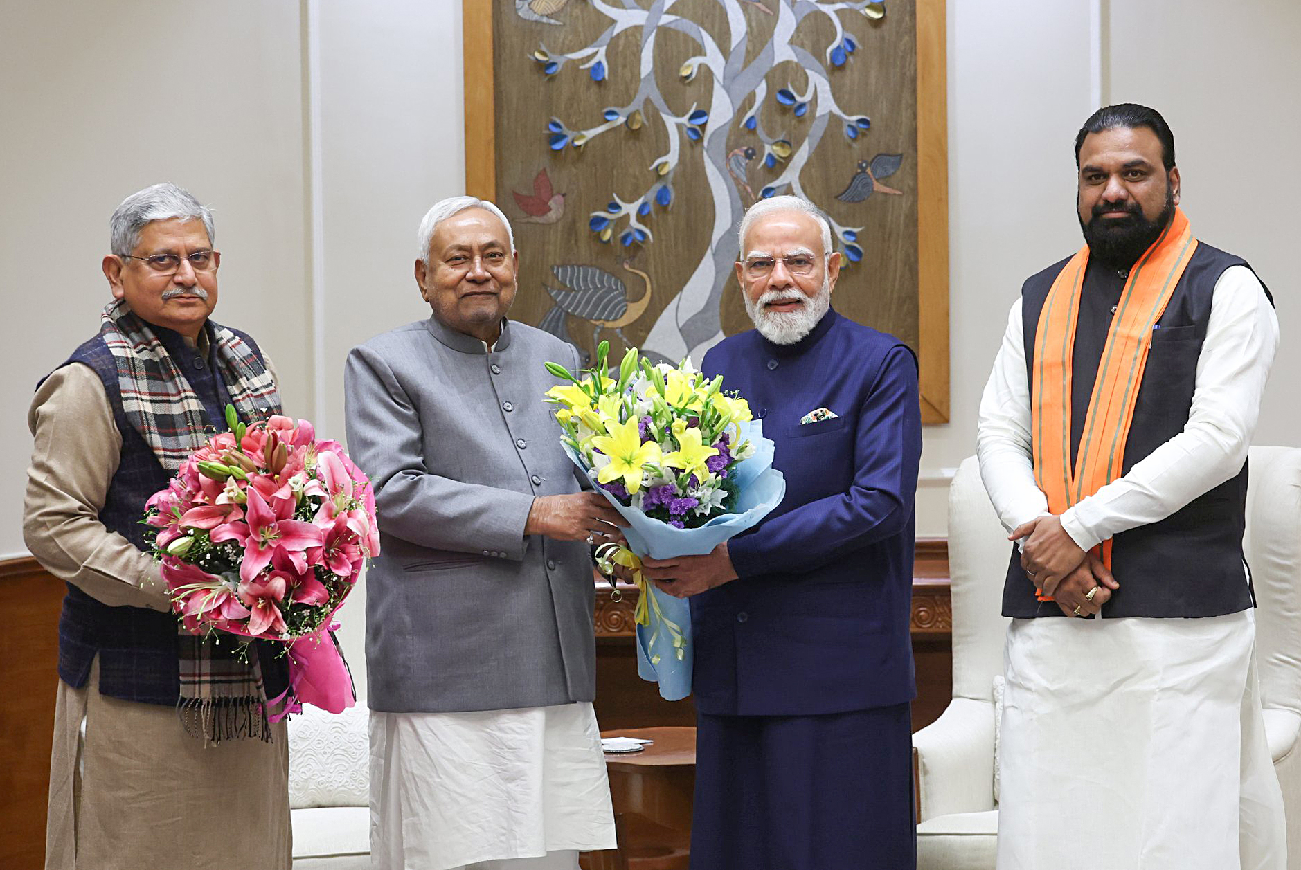 Bihar CM Nitish Kumar, Deputy CM Samrat Choudhary meet PM Modi in New Delhi