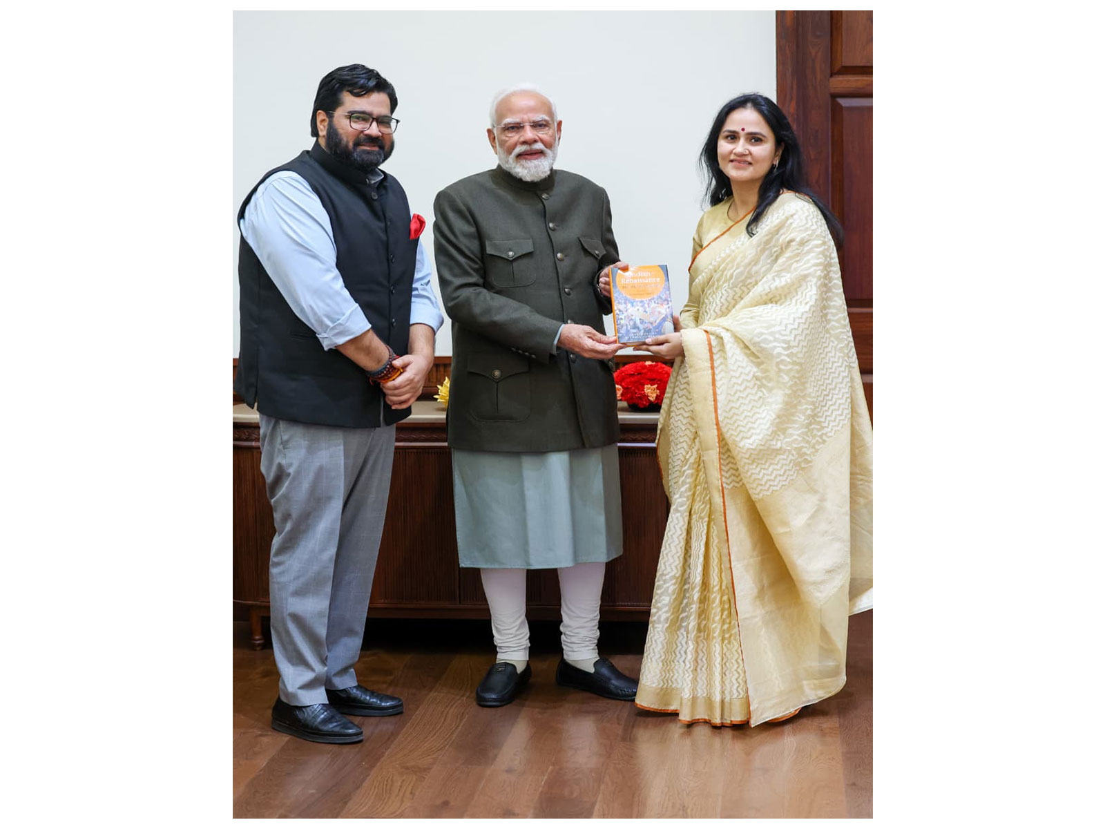 Rajya Sabha MP Kartikeya Sharma pays courtesy call on PM Modi at Parliament House