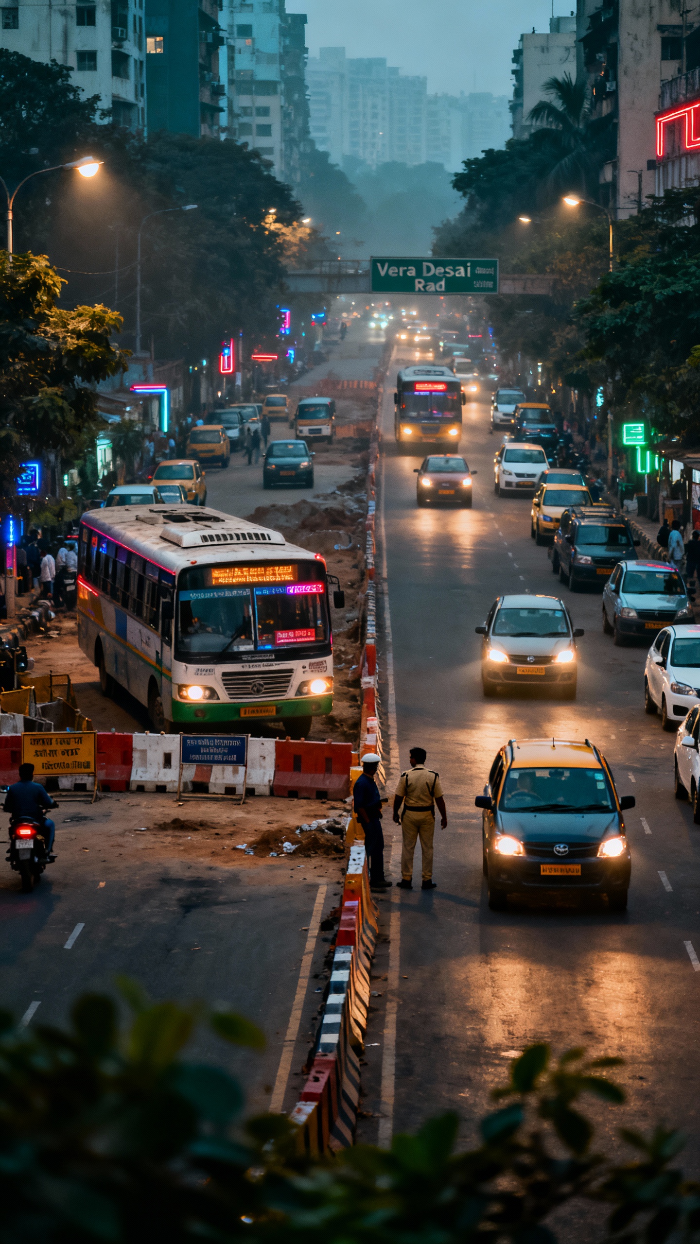 Andheri Mein C D Barfiwala Road Aur Veera Desai Road Par Traffic Diversions, Construction Work Ke Chalte Badla Route