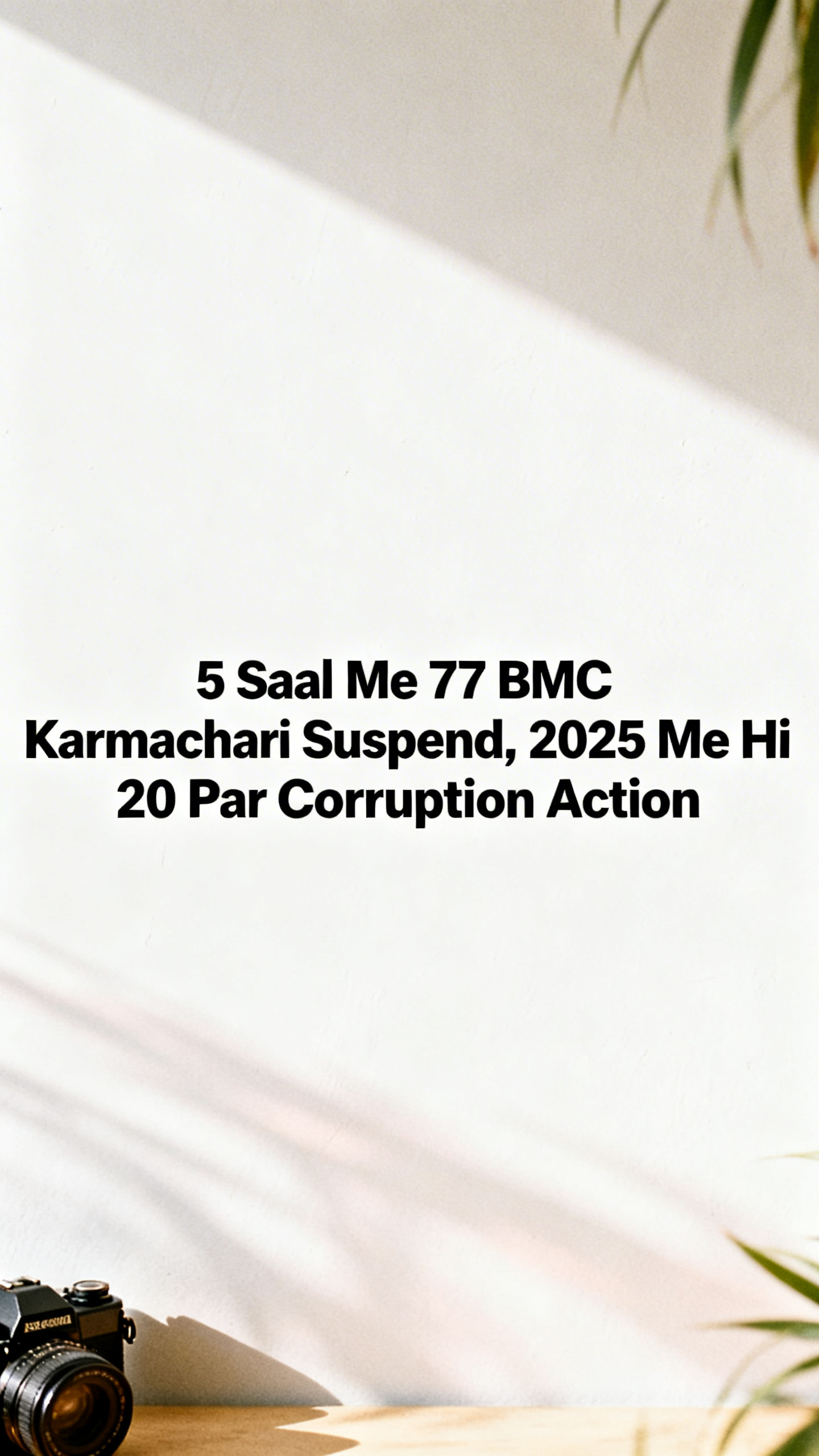 5 Saal Me 77 BMC Karmachari Suspend, 2025 Me Hi 20 Par Corruption Action