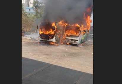 Wadala RTO Busses Caught Fire