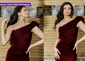 Daisy Shah Stuns in Maroon Velvet Gown says, “See you on the other side”