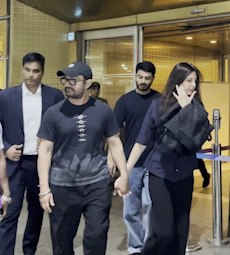AAMIR KHAN & GAURI SPRATT SPOTTED IN MUMBAI AIRPORT