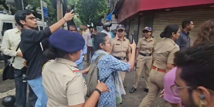 Student protesters demanding Union Education Minister Dharmendra Pradhan’s resignation over NEET-related issues were detained by Mumbai Police near Chaityabhoomi, Dadar and taken to Shivaji Park Police Station.