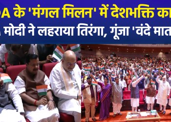 NDA displays patriotic spirit ahead of August 15; PM Modi and MPs wave the Tricolour