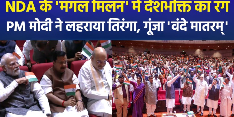 NDA displays patriotic spirit ahead of August 15; PM Modi and MPs wave the Tricolour