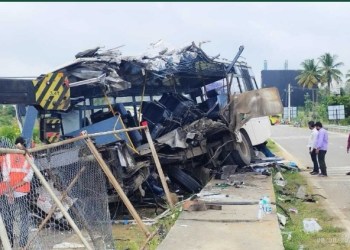 Two killed, four critical as Kerala bus overturns after hitting signboard on Bengaluru-Mysuru Expressway