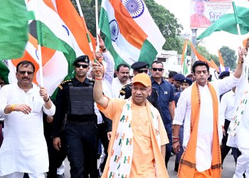 CM Yogi leads Tiranga Yatra in Gorakhpur as part of ‘Har Ghar Tiranga’ campaign