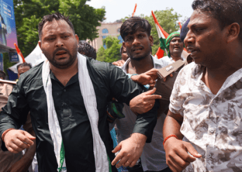 Tejashwi Yadav detained during protest march in Patna; water cannon used to disperse RJD supporters