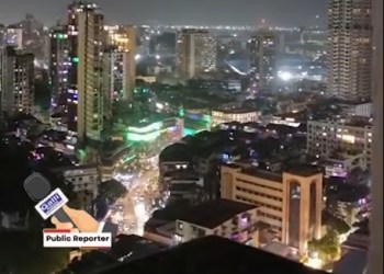 12th Rabiul Awwal, Eid e Milad (Mawlid un Nabi ) View of Mohammed Road, Minara Masjid & Dongri  From 26th Floor
