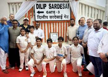 MCA Installs Commemorative Board for Dilip Sardesai Gate at Wankhede Stadium