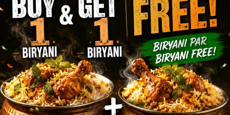 BIRYANI PAR BIRYANI FREE!