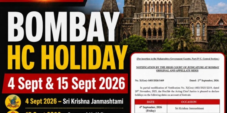 4th , 15th September Declated Holiday By Bombay High Court