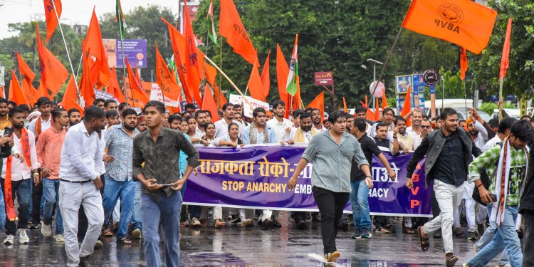 Save Democracy March: ABVP students stage protest in Patna