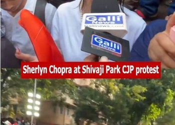 Sherlyn Chopra at Shivaji Park CJP protest