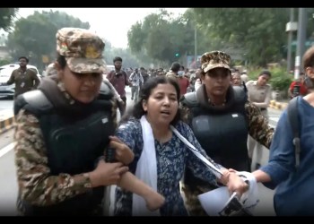 CJP protest underway, police detains protestors, visuals, soundbite: Inspector Vivek Sharma